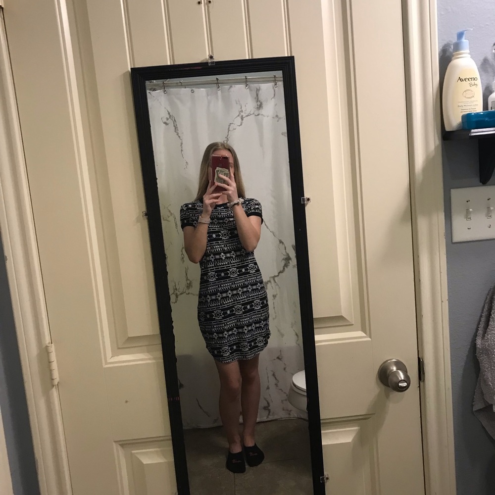 Black and white dress.